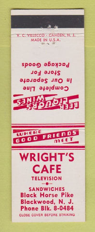 Matchbook Cover - Wright's Cafe Blackwood NJ