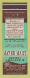 Matchbook Cover - Mazer Mart General Appliances Jersey City NJ