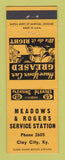 Matchbook Cover - Meadows & Rogers Service oil gas Clay City KY