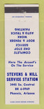 Matchbook Cover - Stevens & Hill Service oil gas Phoenix AZ