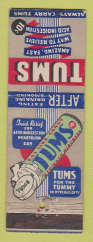 Matchbook Cover - Tums Antacid NBC Radio WEAR