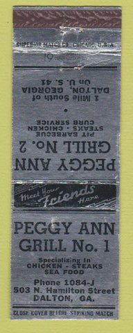 Matchbook Cover - Peggy Ann Grill Dalton GA WEAR