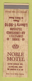 Matchbook Cover - Noble Motel Cleveland OH
