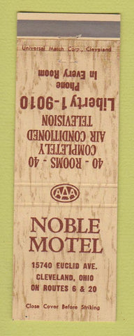 Matchbook Cover - Noble Motel Cleveland OH