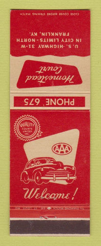 Matchbook Cover - Homestead Court Motel Quality Court Franklin KY