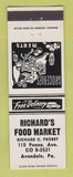 Matchbook Cover - Richard's Food Market Grocery Avondale PA