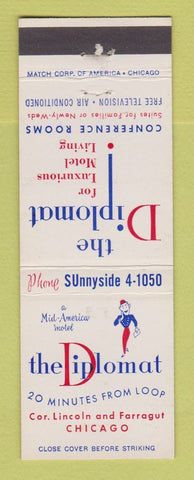 Matchbook Cover - The Diplomat Chicago IL Motel