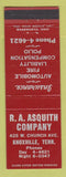 Matchbook Cover - RA Asquity Company Knoxville TN Insurance