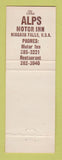 Matchbook Cover - Alps Motor Inn Niagara Falls NY Chalet Lounge