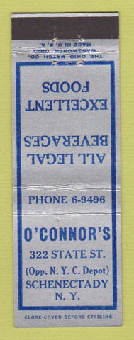 Matchbook Cover - O'Connor's Restaurant Schenectady NY