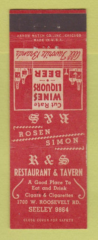 Matchbook Cover - R&S Restaurant Tavern Chicago IL ARROW