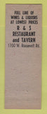 Matchbook Cover - R&S Restaurant Tavern Chicago IL ARROW