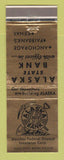 Matchbook Cover - Alaska State Bank Anchorage Fairbanks Kenai AK