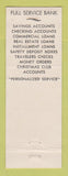 Matchbook Cover - Alaska State Bank Anchorage Fairbanks Kenai AK