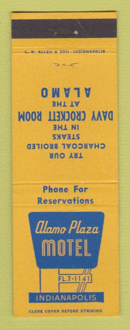 Matchbook Cover - Alamo Plaza Motel Indianapolis IN Davy Crockett Room