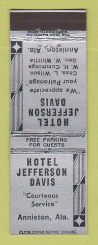 Matchbook Cover - Hotel Jefferson Davis Anniston AL
