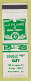 Matchbook Cover - Double V Cafe Alexandria LA