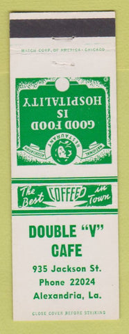 Matchbook Cover - Double V Cafe Alexandria LA