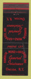 Matchbook Cover - Hamblin Munz Haskell Insurance Oneida NY