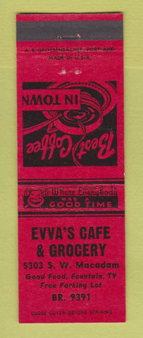 Matchbook Cover - Evva's Cafe Grocery Portland OR