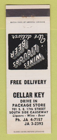 Matchbook Cover - Cellar Key Liquor Store Fort Lauderdale FL