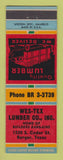 Matchbook Cover - Wes Tex Lumber Borger TX