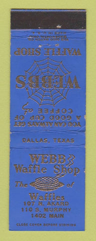 Matchbook Cover - Webb's Waffle Shop Dallas TX WEAR