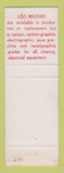 Matchbook Cover - US Graphite Brushes Saginaw MI