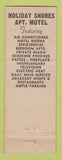 Matchbook Cover - Holiday Shores Apartment Motel St Petersburg FL