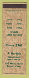 Matchbook Cover - Al Harding Tobacco News Stand Hobby Bristol CT