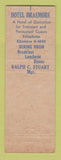 Matchbook Cover - Hotel Braemore Boston MA