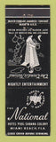 Matchbook Cover - National Hotel Miami Beach FL