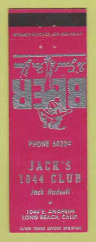 Matchbook Cover - Jack's 1044 Club Long Beach CA girlie
