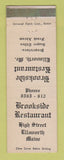 Matchbook Cover - Brookside Restaurant Ellsworth ME