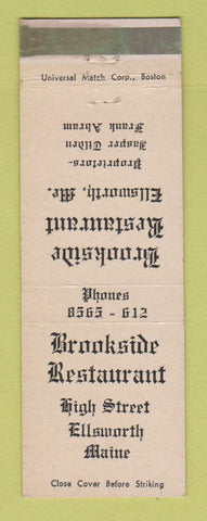 Matchbook Cover - Brookside Restaurant Ellsworth ME