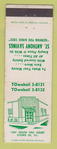 Matchbook Cover - St Anthony Savings and Loan Cicero IL