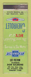 Matchbook Cover - Lee Felton Don Gilmore Chevrolet San Francisco CA WEAR