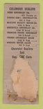 Matchbook Cover - Chevrolet Dealers Columbus OH POOR BACK WORN