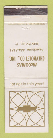 Matchbook Cover - McComas Chevrolet Burkesville KY WEAR