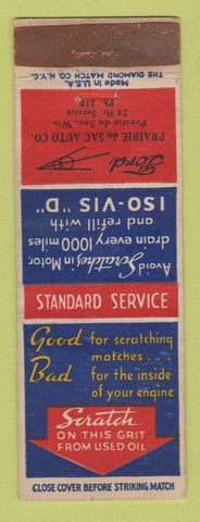 Matchbook Cover - Ford Prairie Du Sac Auto WI WORN BACK
