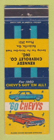 Matchbook Cover - 1960 Chevrolet Kennedy Reidsville GA