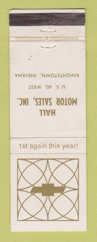 Matchbook Cover - Hall Motor Sales Chevrolet Knightstown IN WEAR