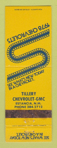 Matchbook Cover - Tillery Chevrolet GMC 1978 Estancia NM WORN