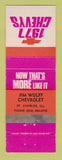Matchbook Cover - 1977 Chevrolet Jim Wulff St Charles IL WEAR