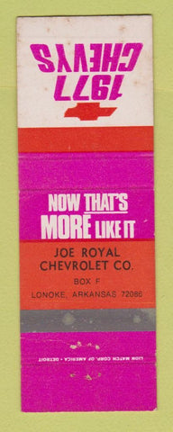 Matchbook Cover - 1977 Chevrolet Joe Royal Lonoke AR WEAR