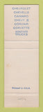 Matchbook Cover - 1967 Chevrolet Keller Marysville PA WEAR