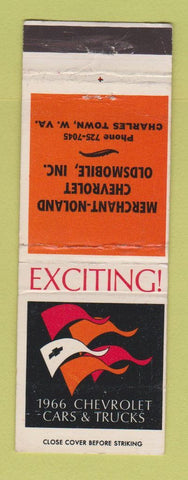 Matchbook Cover - 1966 Chevrolet Merchant Noland Oldsmobile Charles Town WV
