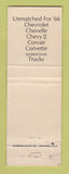 Matchbook Cover - 1966 Chevrolet Merchant Noland Oldsmobile Charles Town WV