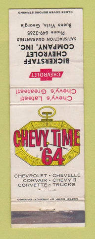 Matchbook Cover - 1964 Chevrolet Bickerstaff Buena Vista GA WORN