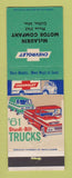 Matchbook Cover - 1961 Ford Trucks McLaurin Collins MS POOR STRIKER